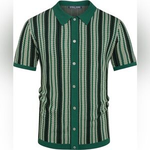 Green Striped Polo Shirt